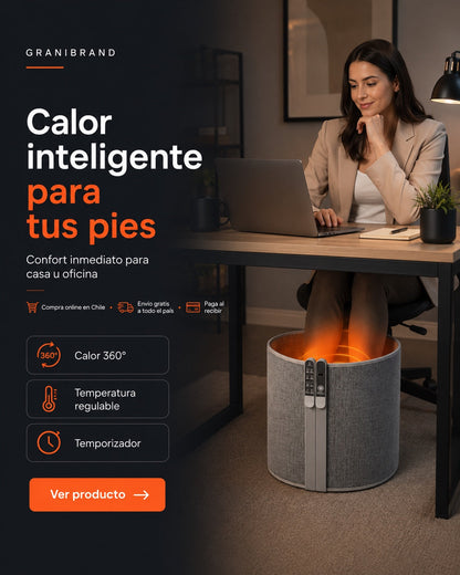 Calentador de pies eléctrico Granibrand - calor inteligente para oficina y home office